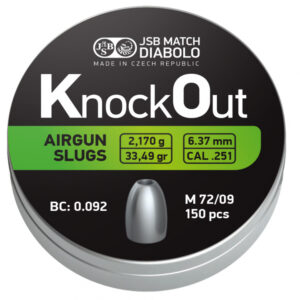 JSB ノックアウト エアスラッグ 6.35mm 33.49gr 150発入り