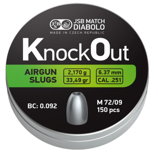 JSB ノックアウト エアスラッグ 6.35mm 33.49gr 150発入り